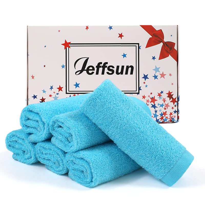Image of JEFFSUN Baby Washcloths 6 Pack, 10x10 inch Heavenly Soft Blue Wash Cloths for Face and Body, Gentle & Safe Face Towels on Sensitive Skin, Baby Essentials Shower Gifts for Newborn Kid Toddler Children
