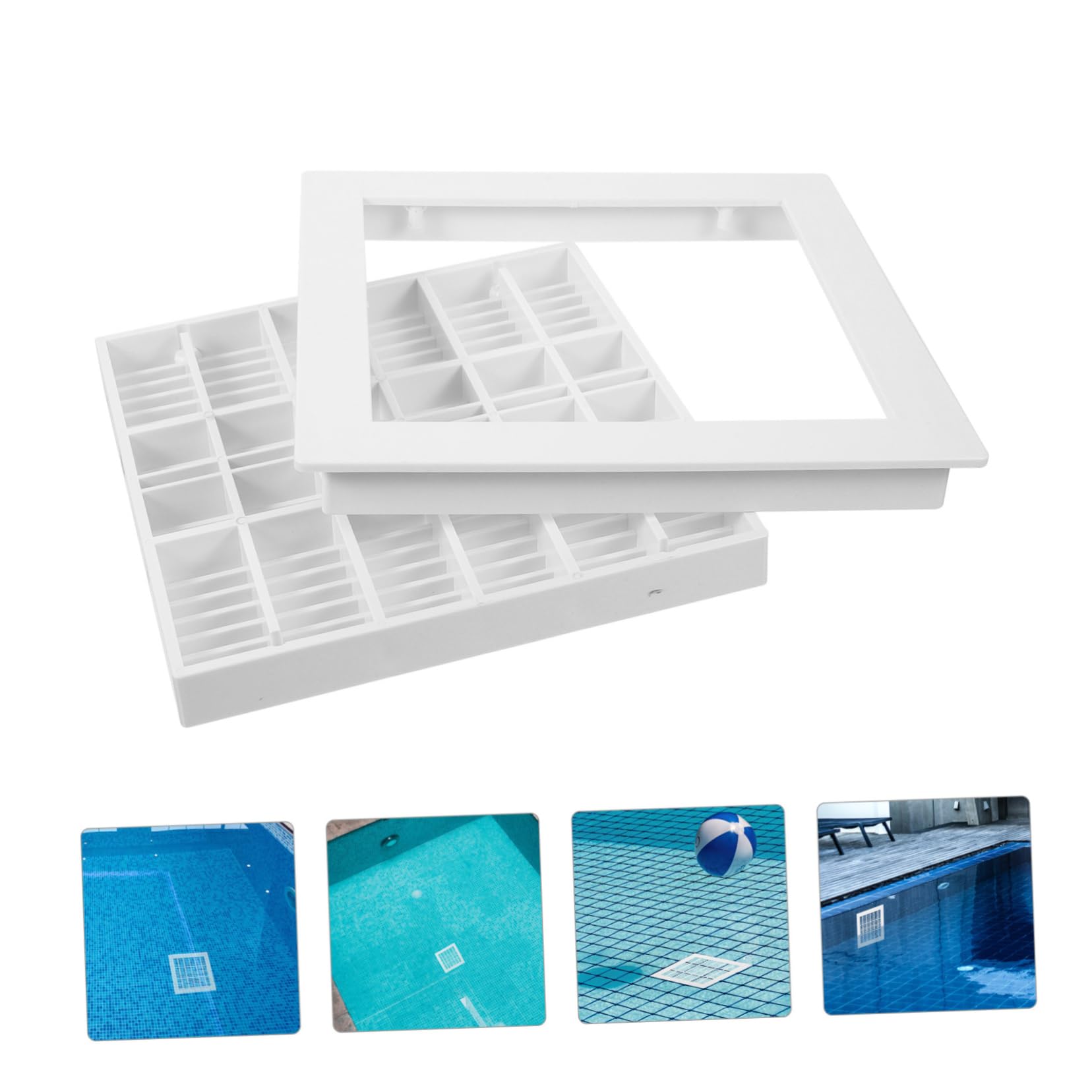 Cubierta Confiable y Seguro de Drenaje de Piscina de Plástico Cuadrada Sumidero de Color Claro para Accesorios de Piscinas Desmontables