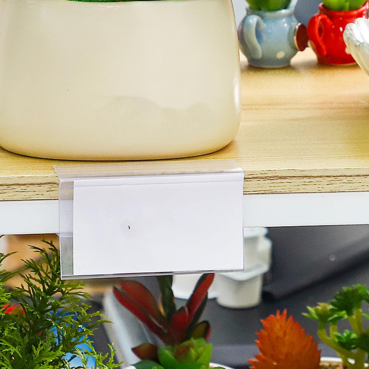 100pièces Porte-étiquettes Transparent Pour Étagère Lot De Supports Affichage De Prix Pratique Pour Supermarchés Et Magasins Pour Fruits Et Légumes Conception Stable Et