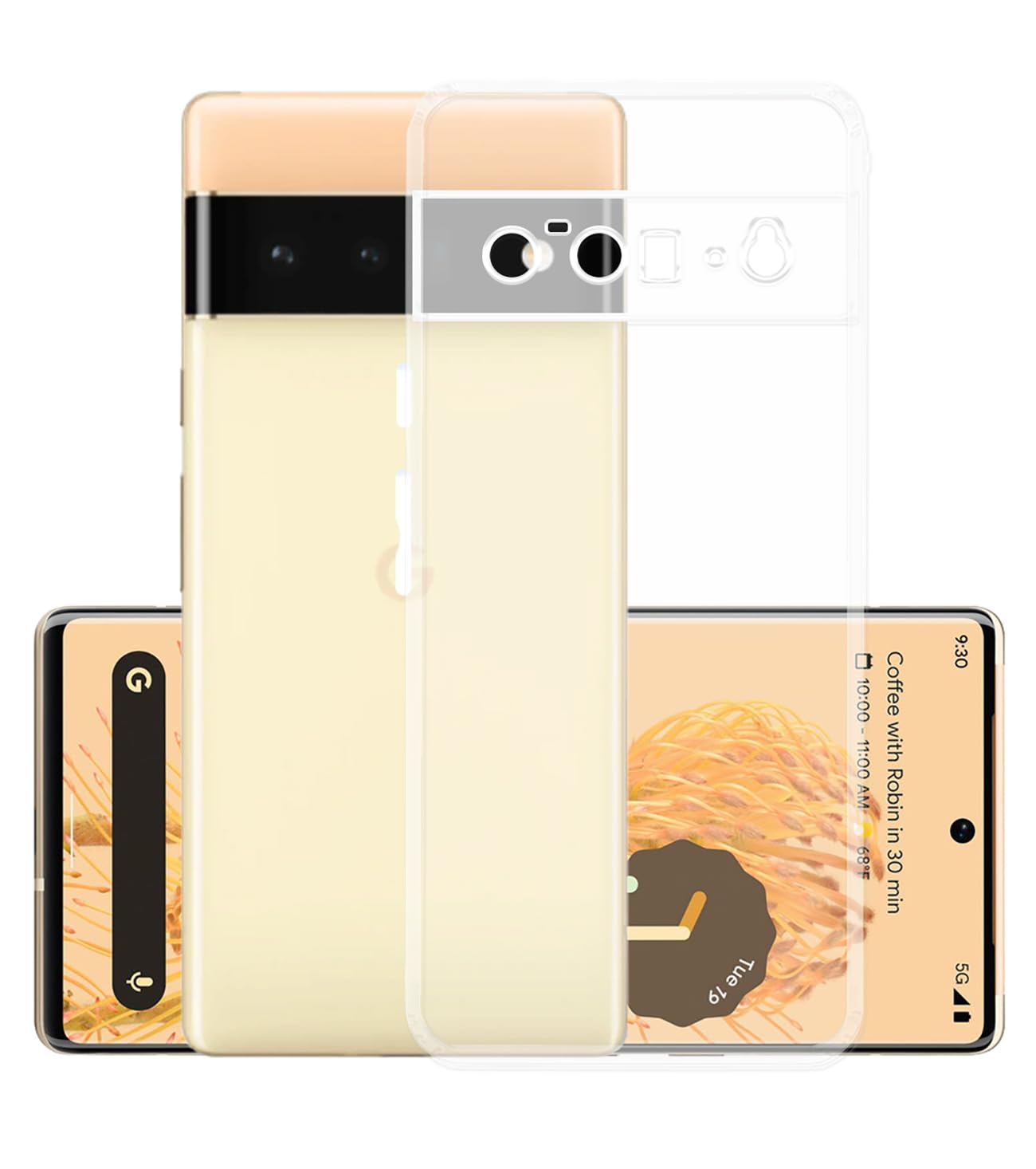 YOFO Back Cover for Google Pixel 6 Pro (5G) (Flexible|Silicone|Transparent|Full Camera Protection|Dust Plug) (B0CWPBFSNW) Amazon Price History, Amazon Price Tracker