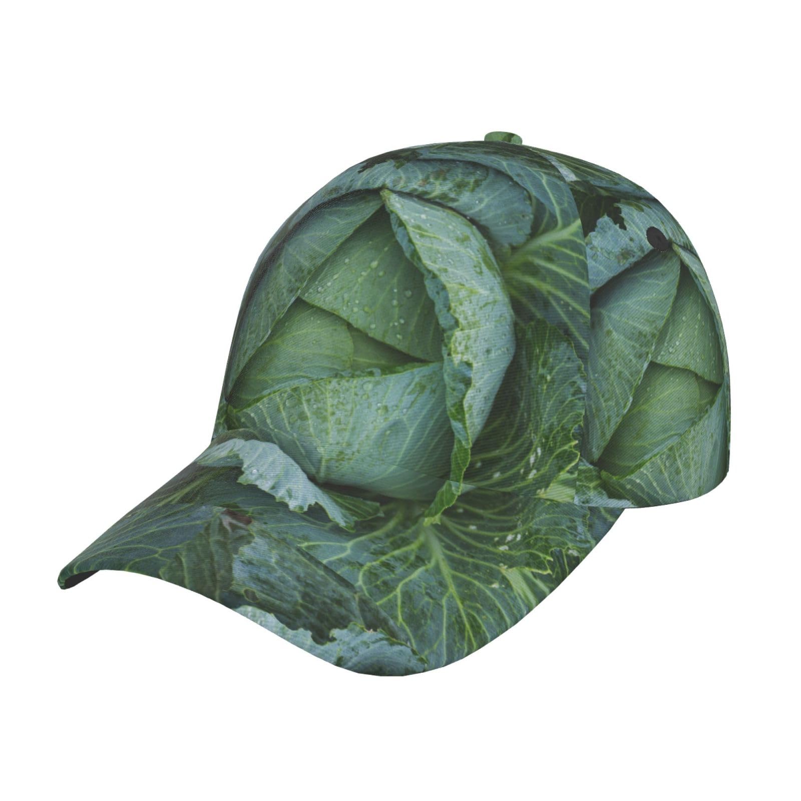 HYSDPUZK Bright Cabbage Print Tylish Curved-Brim Baseball Cap - Full Print Polyester Hat for All Seasons and Genders
