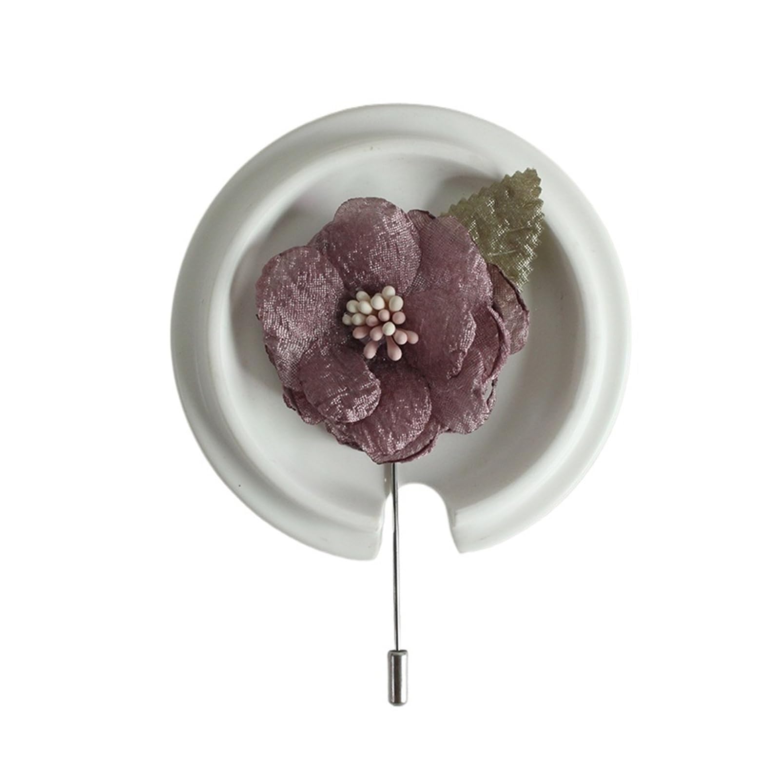 MQFBNNP Wedding boutonniere Men's Suit Brooch Wedding Corsage Prom Boutonniere(Marron red)