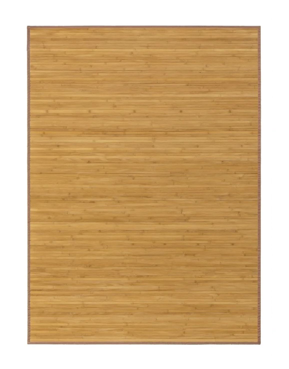 Tapis de Sol antidérapant, Moquette à Rayures en Bambou Coloris Naturel - Longueur 200 x Profondeur 140 cm