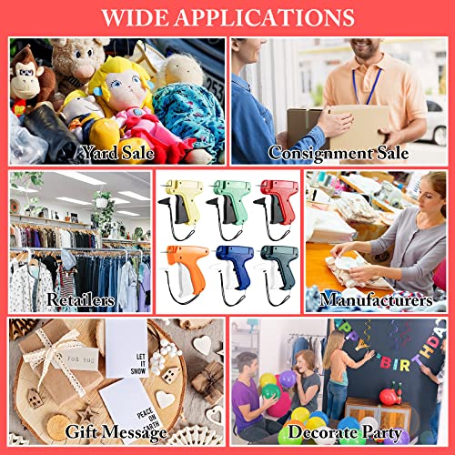 6 Pack Tagging Guns For Clothing Retail Price Tag Attacher Gun Clothing Label Tagging Machine Garment Tag Applicator For Boutique Store Warehouse Consignment Garage (Mixed Color) #TOP6