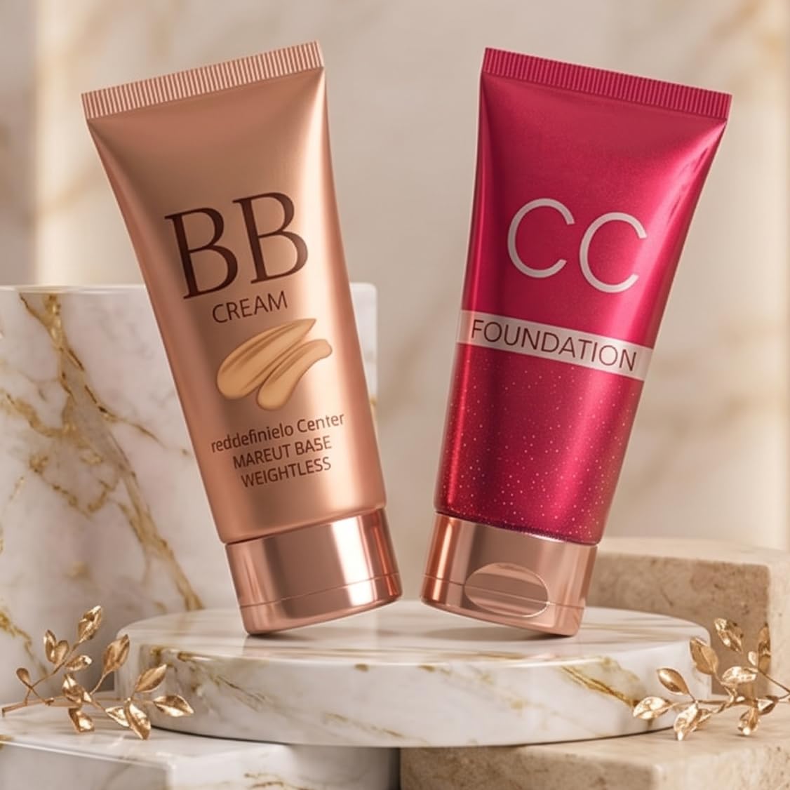 BB Cream and CC Foundation Makeup Base Weightless Duo Set | Weightless Formula, Full Coverage, Skin Base Primer, Tube Packaging, Face Makeup-image-16