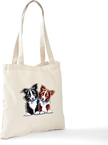 Vista 26 de CafePress Border Collie - Bolsa de lona natural, bolsa de compras reutilizable