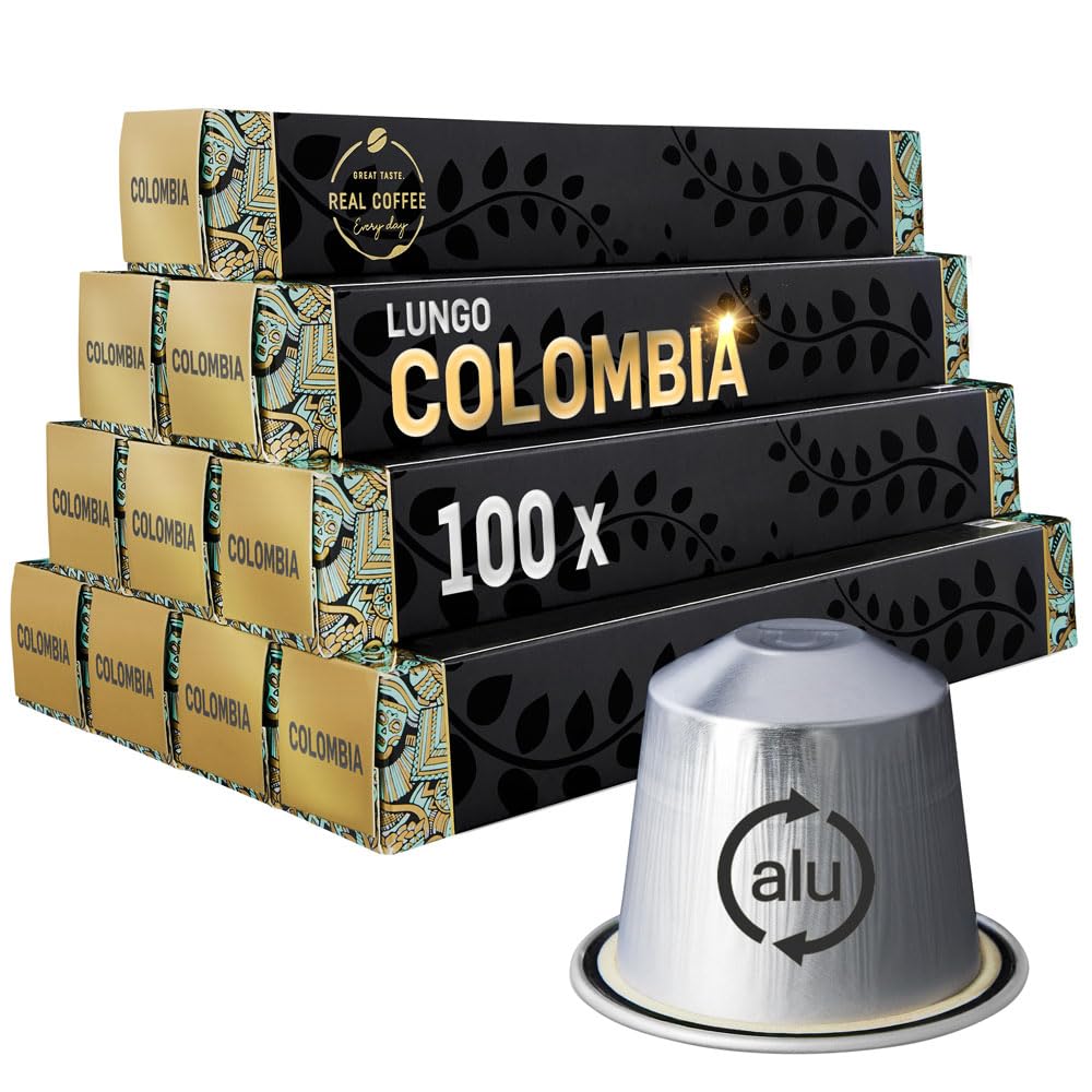 Lungo Colombia | Authentic Taste of the Steep Mountains | 100 Pods Compatible With Nespresso | Fair Trade Certified |