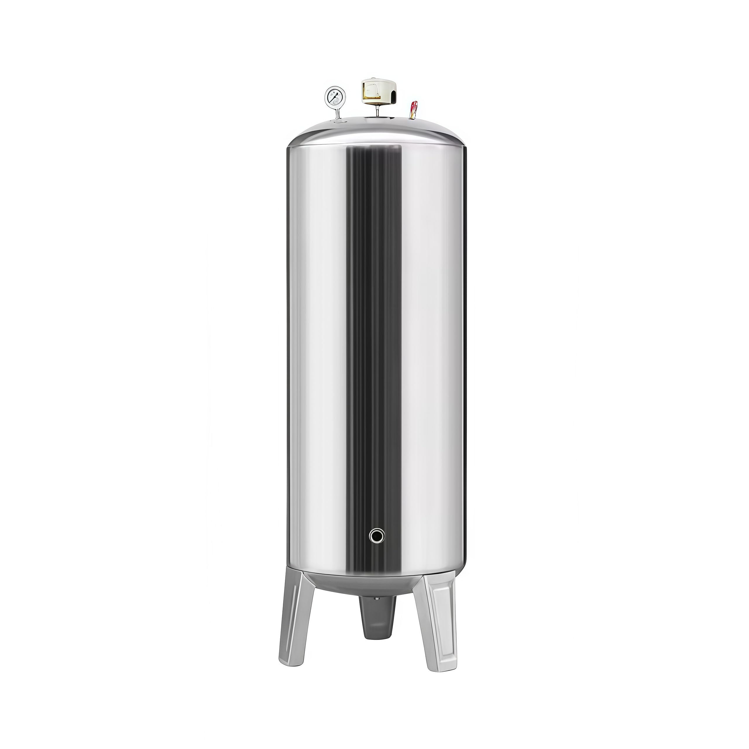 Wasserdruckbehälter aus Edelstahl, Vertikale Trinkwassertanks,Druckbehälter Druckkessel 100L 160L 200L 250L 300L Vertikal Druckwassertanks,FüR Brunnenpumpen/Wassersysteme, Mit Montagesatz 100 L