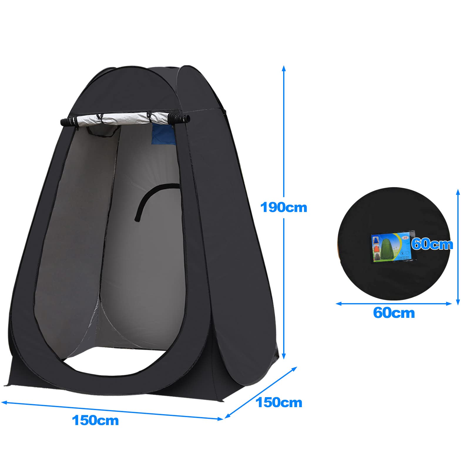 CLIPOP Tienda de campaña de inodoro portátil para ducha, impermeable, anti-UV, cambiante, para playa, pesca, senderismo, baño, al aire libre, con una bolsa de transporte