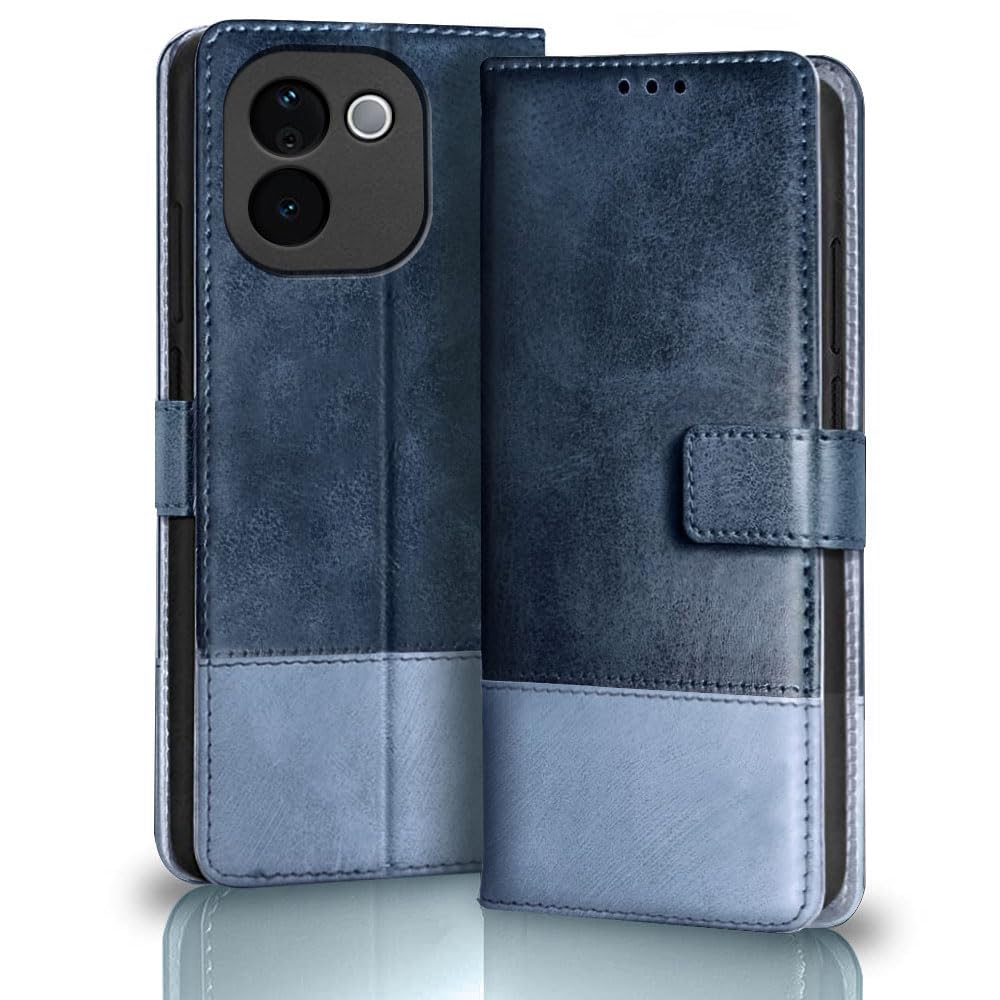TheGiftKart Flip Back Cover Case for iQOO Z9s Pro 5G / Vivo T3 Pro 5G | Dual-Color Leather Finish | | Inbuilt Stand & Pockets | Wallet Style Flip Back Case Cover (Faux Leather, Blue & Sky) (B0DDX5RCHB) Amazon Price History, Amazon Price Tracker