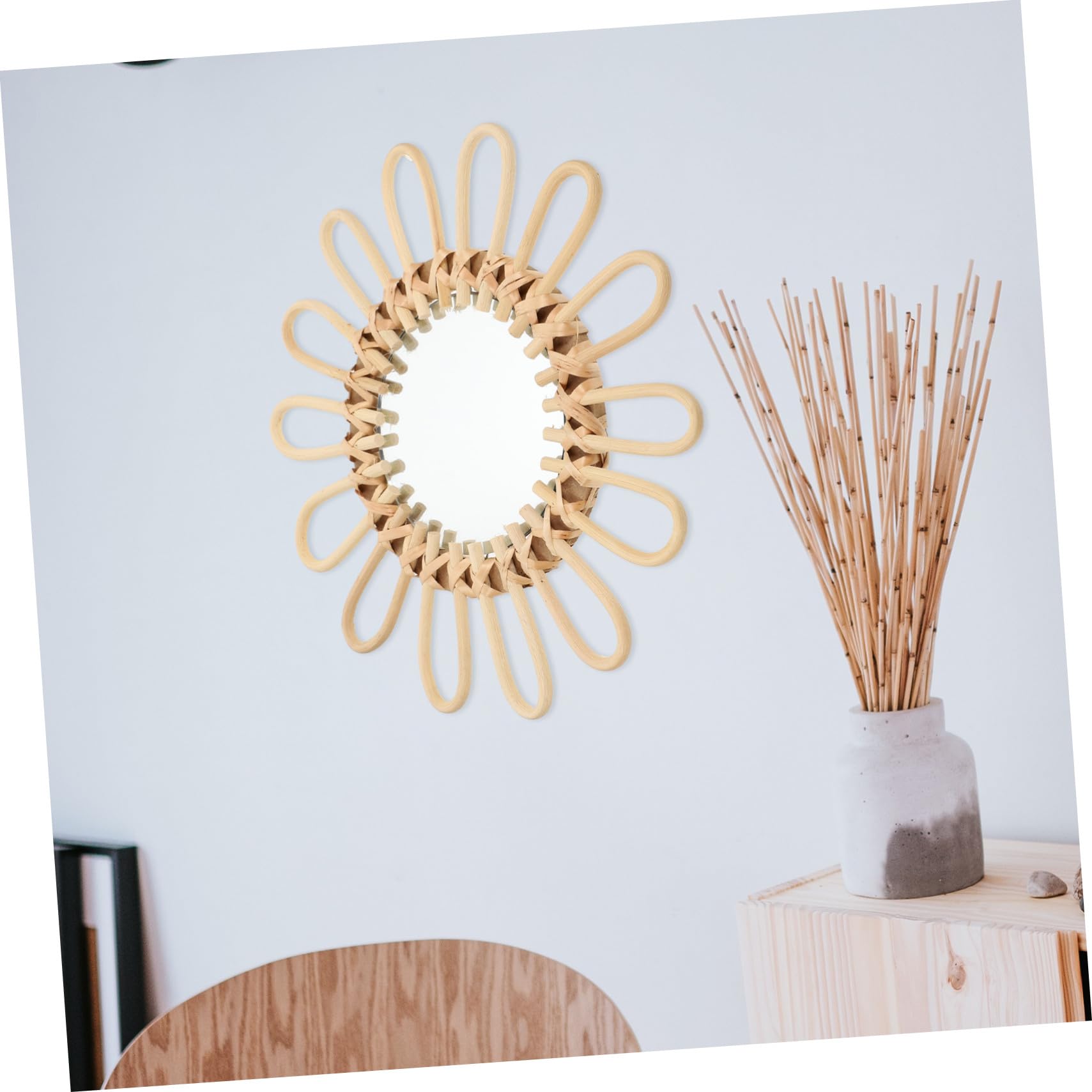 LIFKOME Specchio da Parete Decorativo Intrecciato Stile Nordico