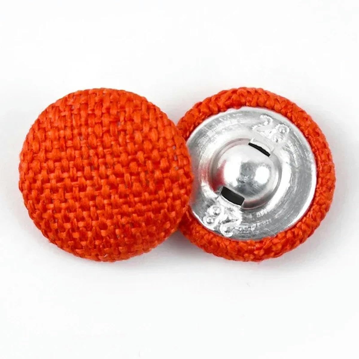 30piece 11-30mm Metal Linen Covered Button for Clothes Sofa Cushion Decor Round Shank Buttons DIY Suit Overcoat Sewing Accessories-15Red-15mm