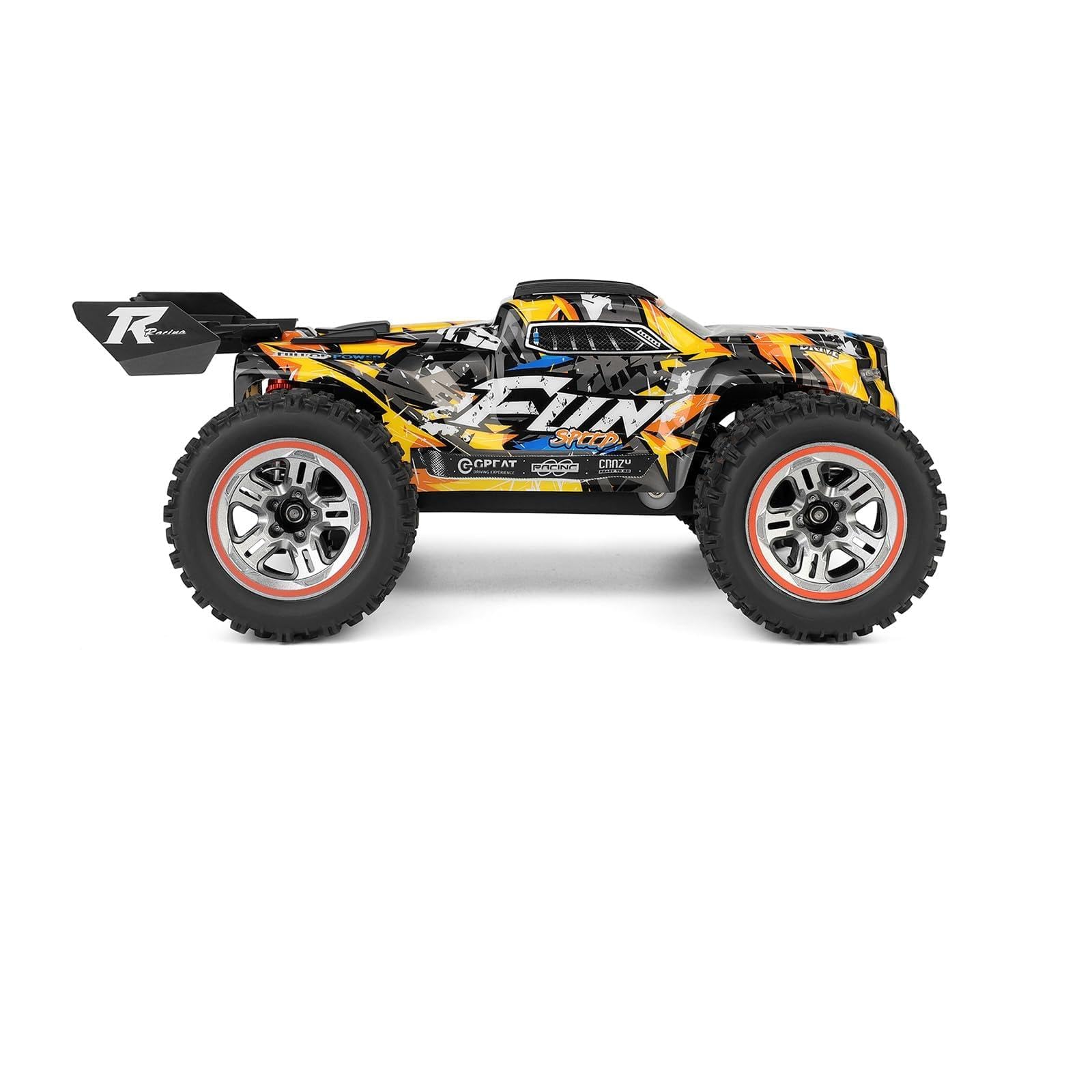Domary Auto Telecomandata [Marca] RC Truck Off Road Car 1/18 4WD 2.4GHz 60KM/H All Terrain 100M Distanza di Controllo con Motore Brushless 2838-5000KV Luce a LED Ingranaggi in Lega di (1 batteria)