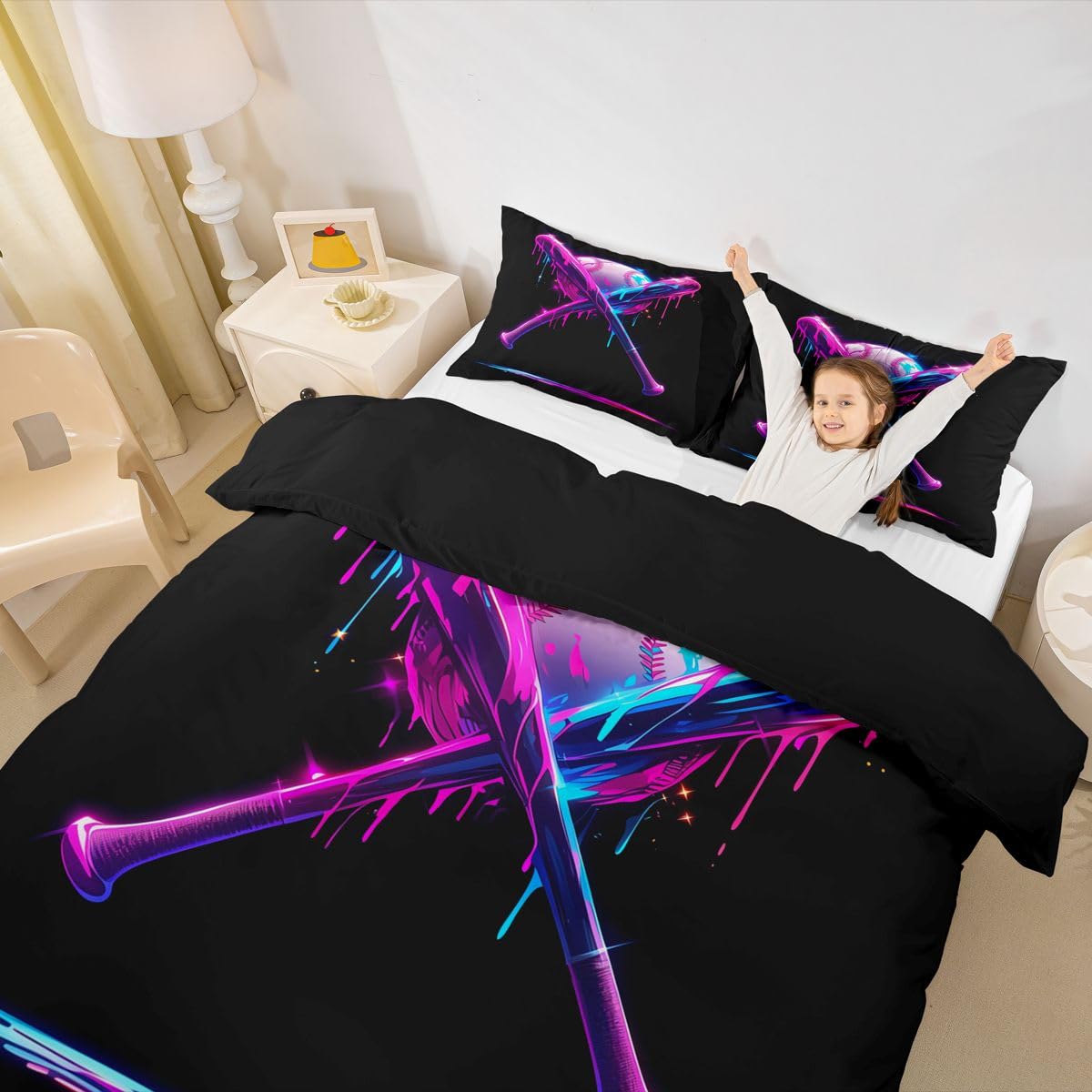 Homewish Neon Eiscreme Tropfen Bettwäsche 220x240
