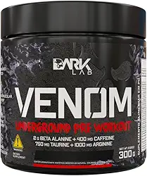 Pré-Treino Venom Underground Dark Lab 300g, Maçã Verde, Estímulo Físico e Mental