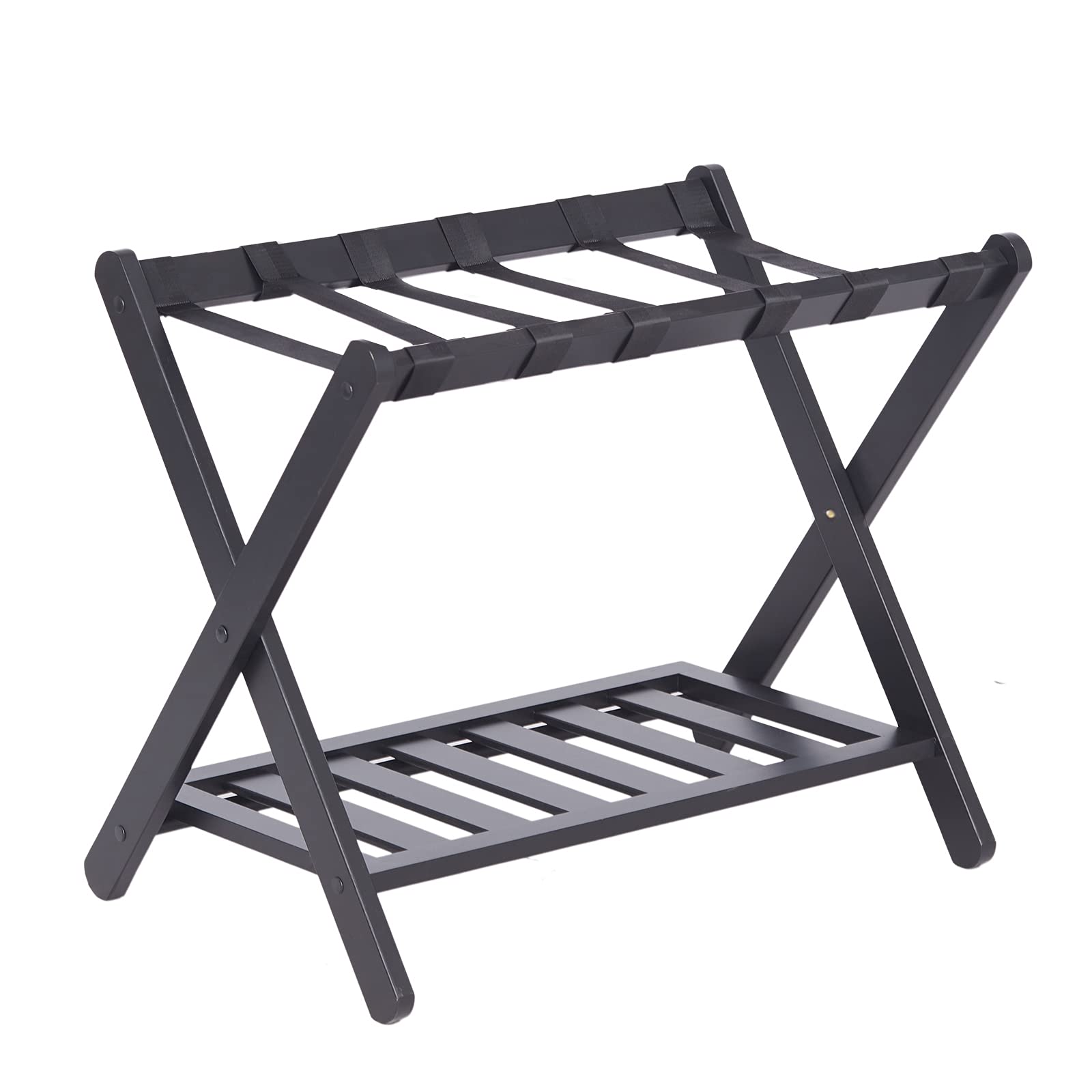 WQSINBRA Folding Luggage Rack for Guest Room, Bedroom, Hotel,with Shoe Shelf