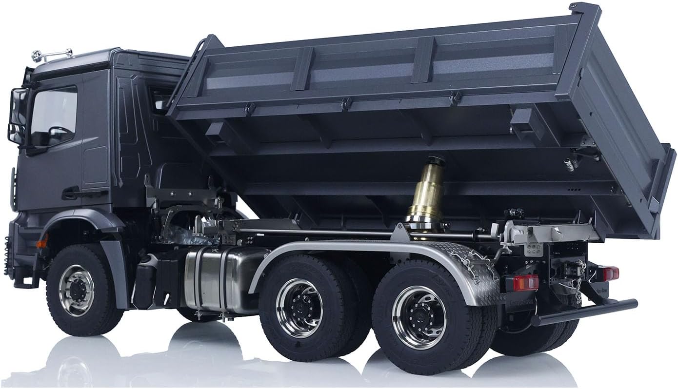 1/14 6X6 Hydraulic RC Dump Truck Metal Radio Control Tipper Car 3-Speed Gearbox Differential Lock Axles Motor Servo ESC