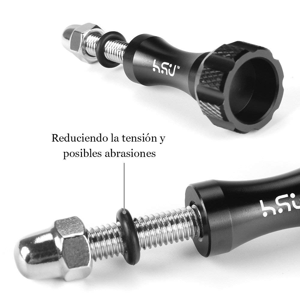 Lot De 3 Vis Moletées En Aluminium Pour Caméra Sport – 2 Longues (54 Mm) + 1 Courte (40 Mm) – Antidérapantes, Joint Torique, Compatibles GoPro Et Autres