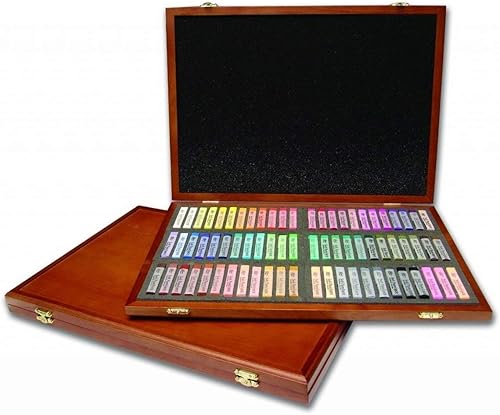 Mungyo Gallery - Caja de madera cuadrada pastel suave juego de 72 unidades colores surtidos