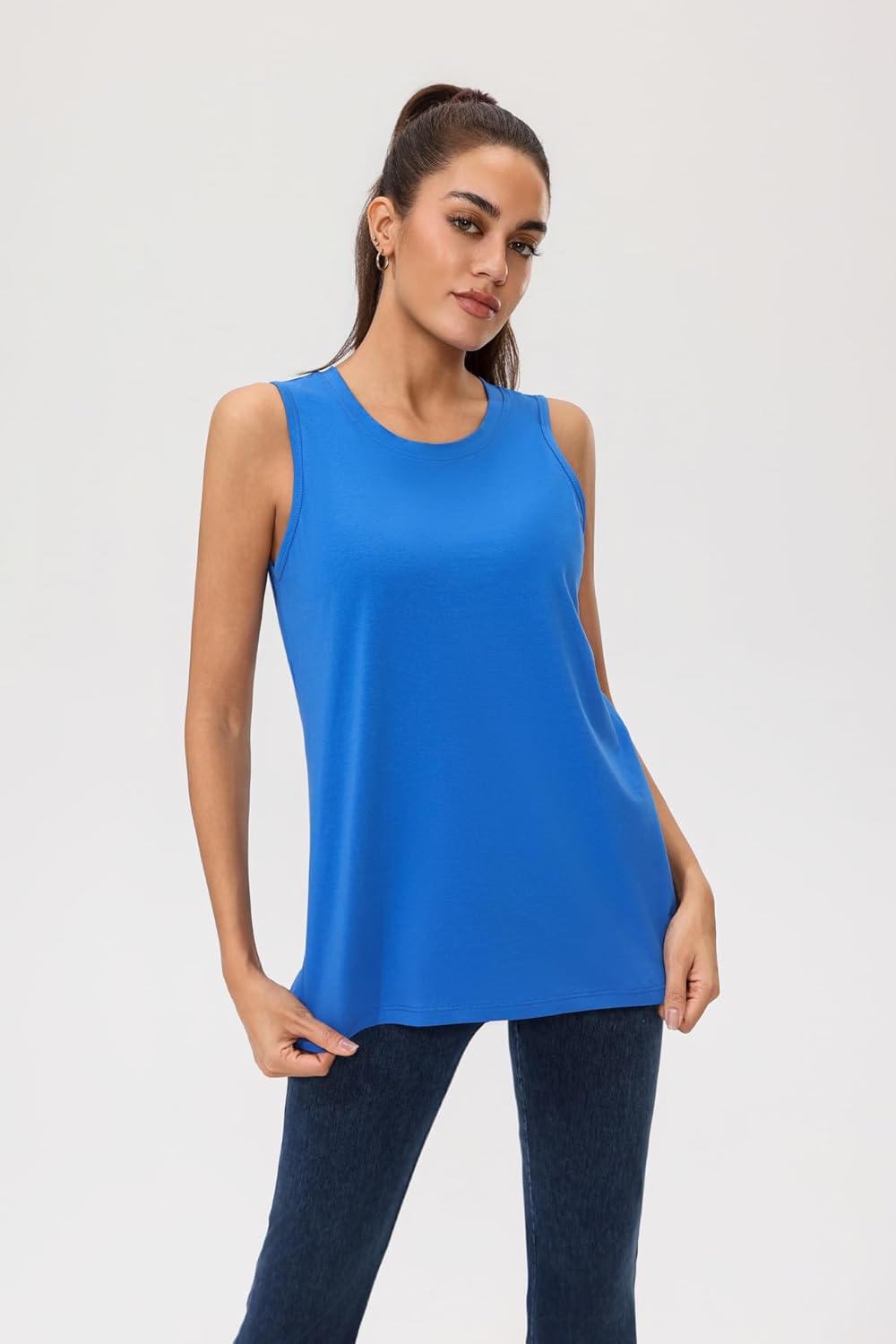 Tank Top for Women Loose Summer Casual Sleeveless Crewneck Shirt - Image 2