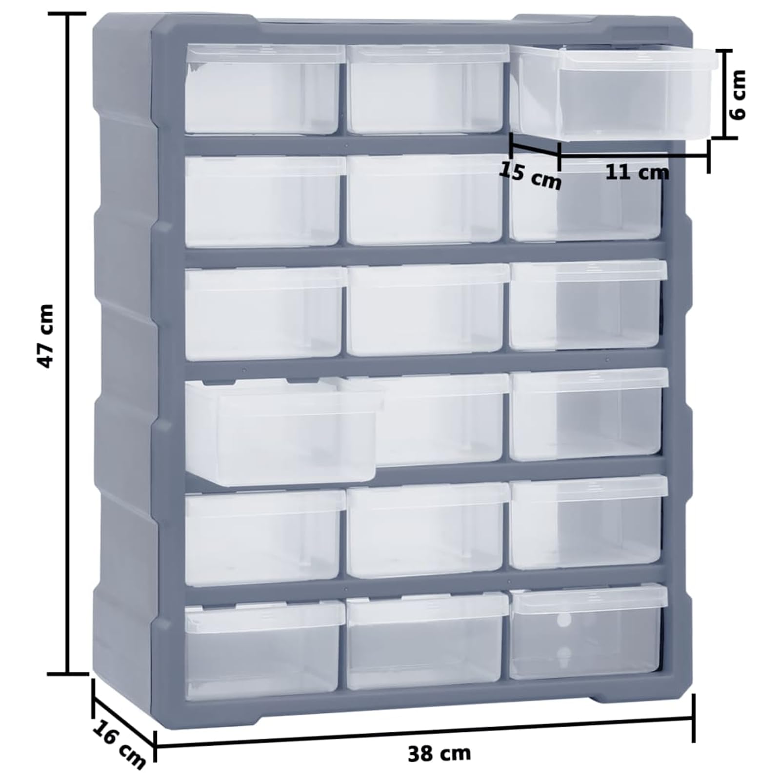 Fasba Organizador de Herramientas con 18 Cajones - para Almacenamiento y Organización de Tornillos, Clavos y Accesorios Modelo FCLRZJ-149598ES
