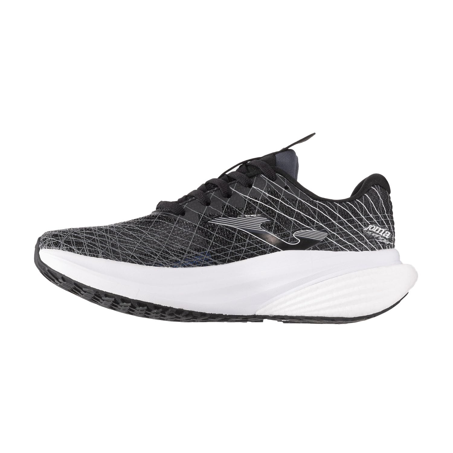Joma Scarpe Running, 40-46, Ammortizzazione Reattiva e Stabilità - Nero, Bianco, 45 EU