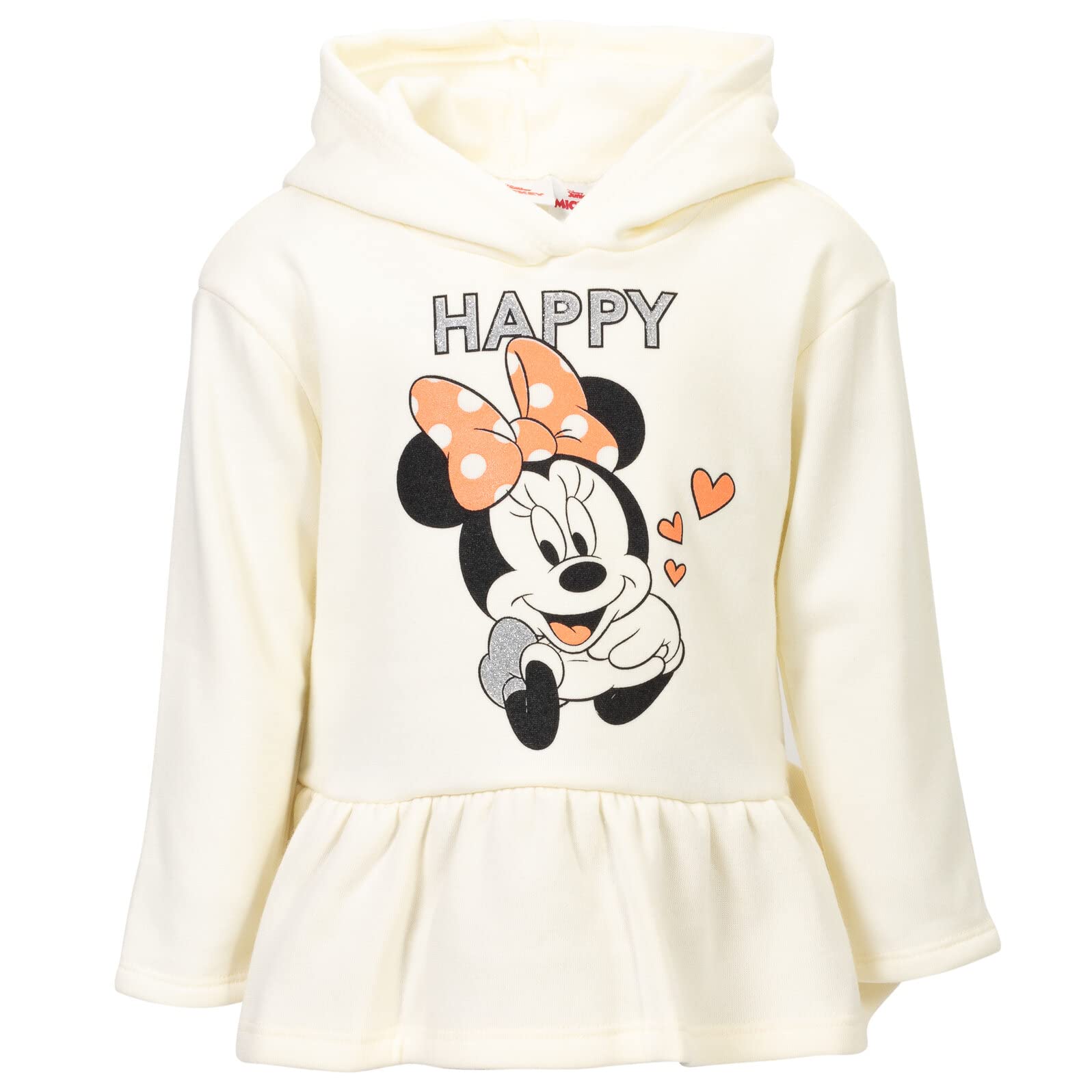 Disney Bluza polarowa z Myszką Minnie, skrzyżowana bluza z kapturem i legginsy, zestaw dla niemowląt i dużych dzieci (12 miesięcy - 14-16)