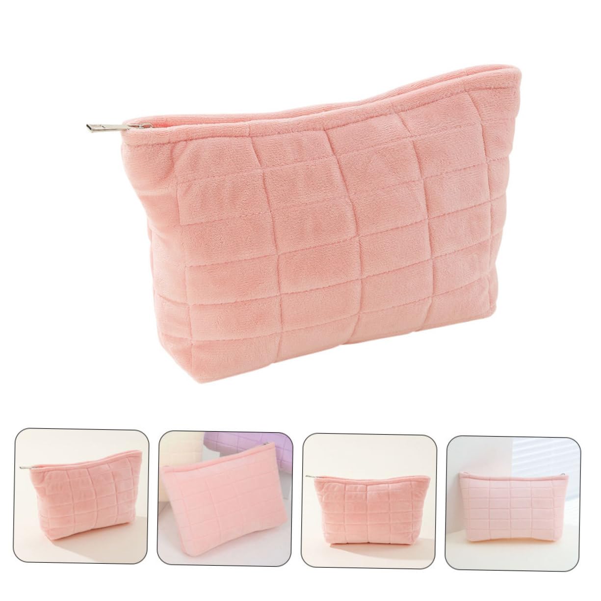 GALPADA 5pezzi Borsa Da Make-up Peluche Portatile Capacità Per Cosmetici e Accessori Organizer Multifunzionale Per Ufficio e Viaggi