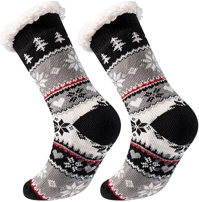 Buy CAPICHINO Caichino Women Men Sherpa Lining Fuzzy Slipper Socks