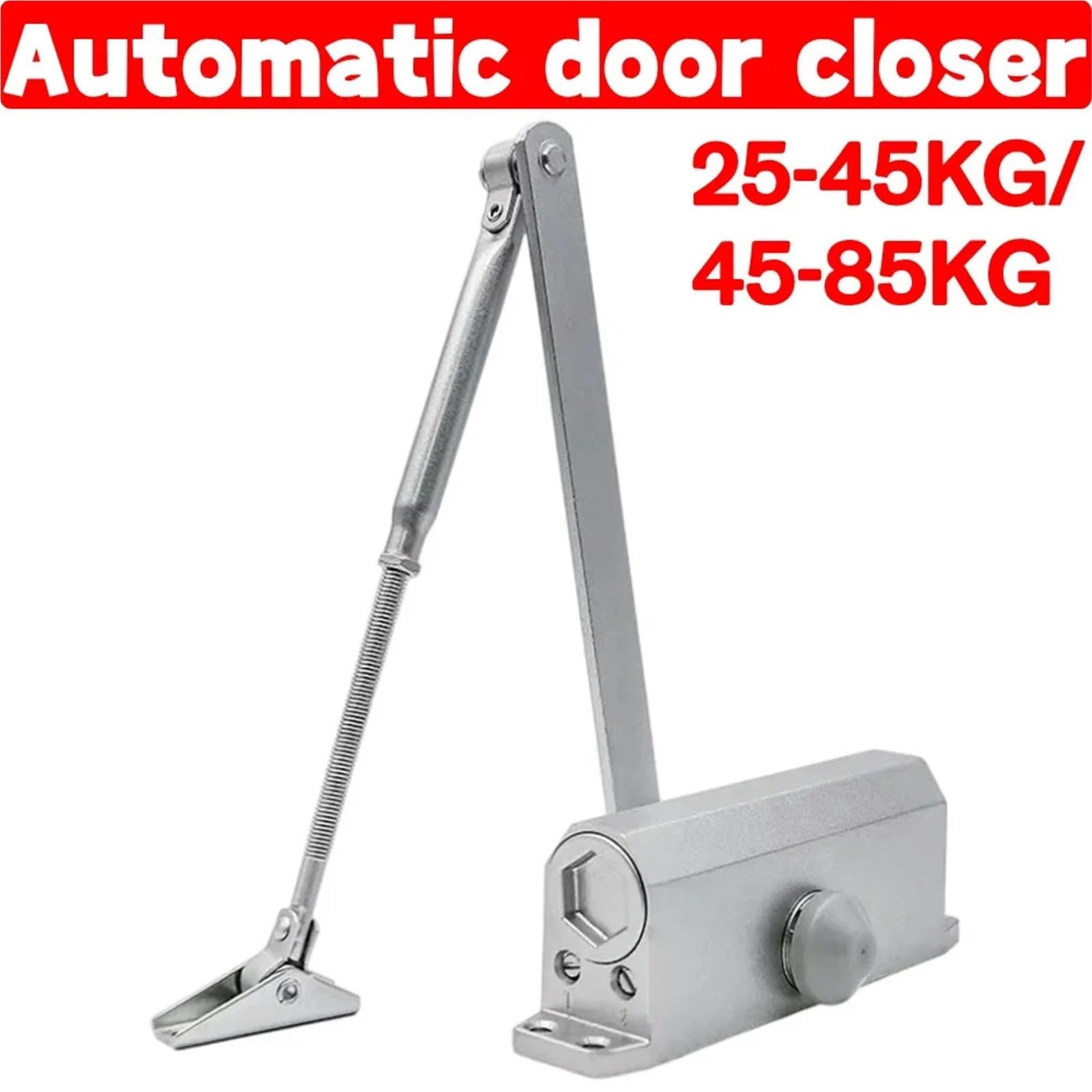 LKHFOAQM Adjustable Door Stopper Metal Spring Buffer Door Closer Versatile Mute Closing Door Tool for Residential Commercial Use(45-85KG)