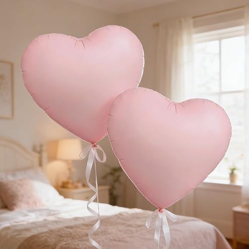 Giant Pink Heart Foil Balloons 30 Inch Matte Pink Big