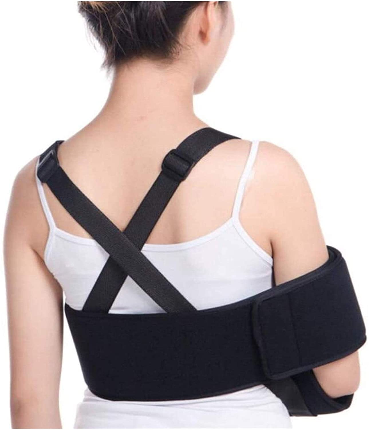 L'imbracatura del Braccio Supporta Le Bretelle Regolabili del Gomito dell'immobilizzatore della Spalla per Rotture, sublussazioni, lussazioni Facili da Indossare e da togliere(Color:Black)