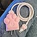 DIY Charger Cover for iPhone Cord Protector with Cat Paw Design,Soft Girly Kawaii Cat Claw Charging iPhone Charger Protector iPad Charger Protector Cute Cable Saver for iPhone 18W/20W Charger-Pink