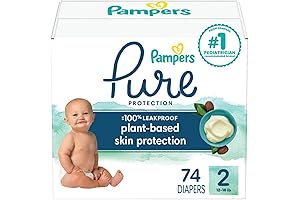 Pampers Aqua Pure Size 2 Diapers, 74 Count - Supremely Soft and...