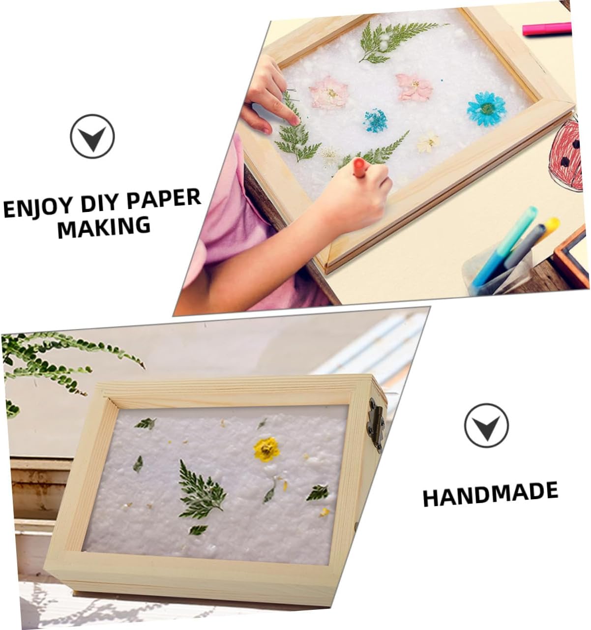 PLAFOPE Handmade Paper Mesh Frame 2pcs DIY Paper Making Frame Mesh Screen for Boys and Girls