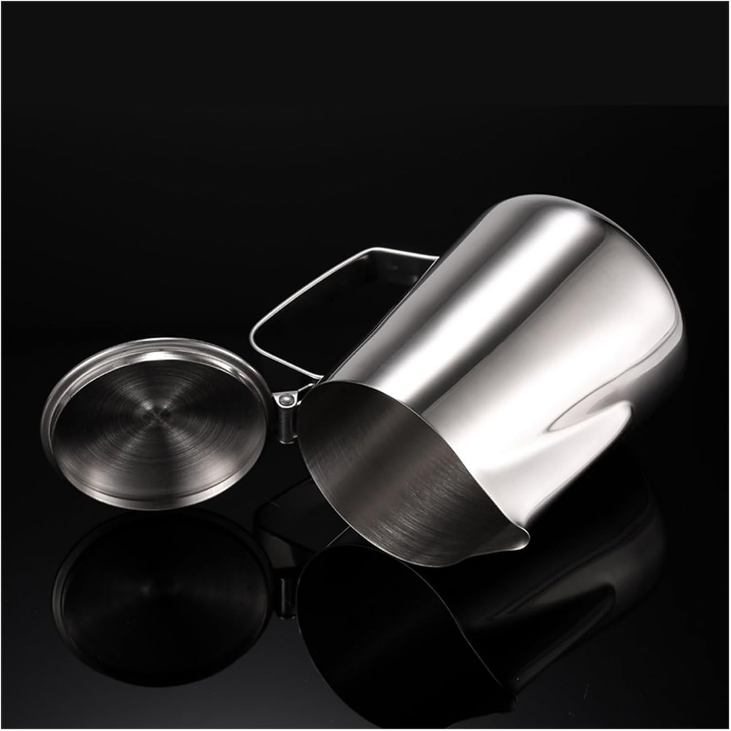 milk frothing pitcher, Stainless Steel Milk Frothing Pitcher With Lids Espresso Steam Coffee Barista Kettle Latte Cappuccino Cream Cup Jug,for coffee machines(1950ml)