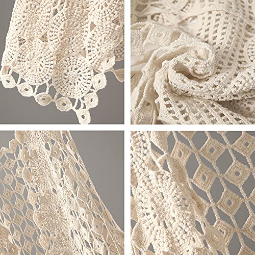 Image of Womens Floral Crochet Lace Boho Trim Sleeveless Open Front Vest Cardigan