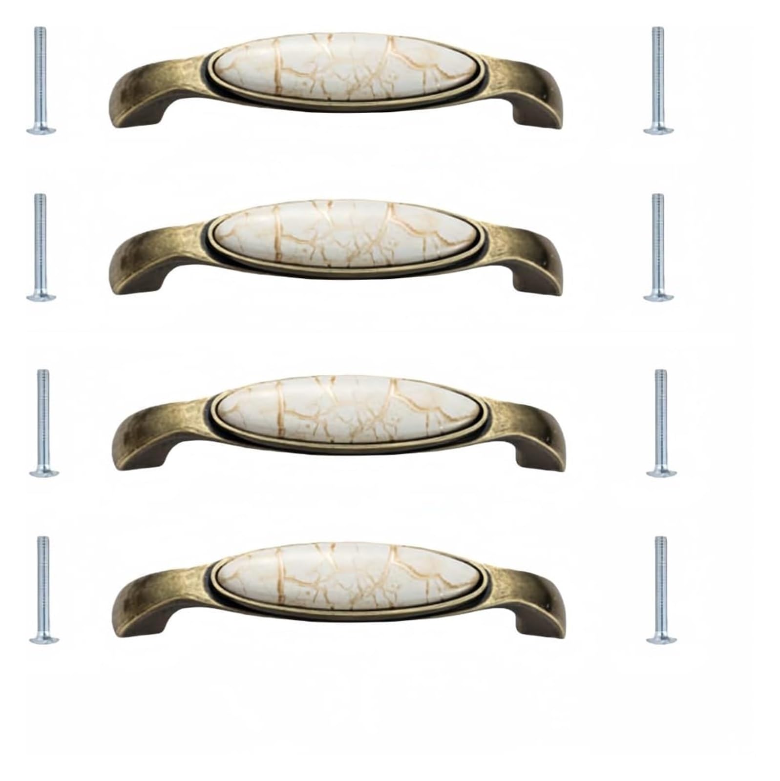 Lqzaxsrdr 139*30Mm Ceramic Cupboard Drawer Handle Knobs, Ceramic Door Knobs, 4Pcs Marble Single Hole Cabinet Drawer Handle Multiple Sizes(139 * 30Mm)
