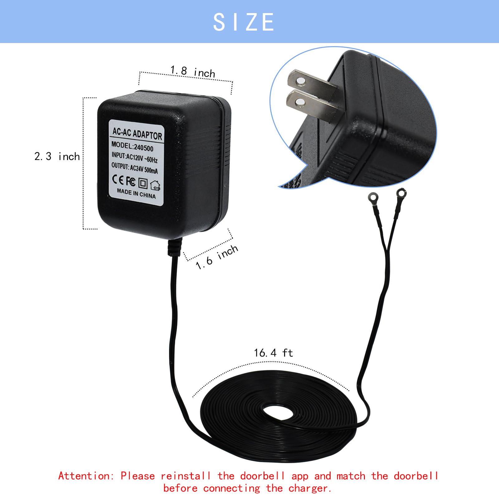 Amazon.com: VVHOOY 24V Transformer Doorbell Power Adapter