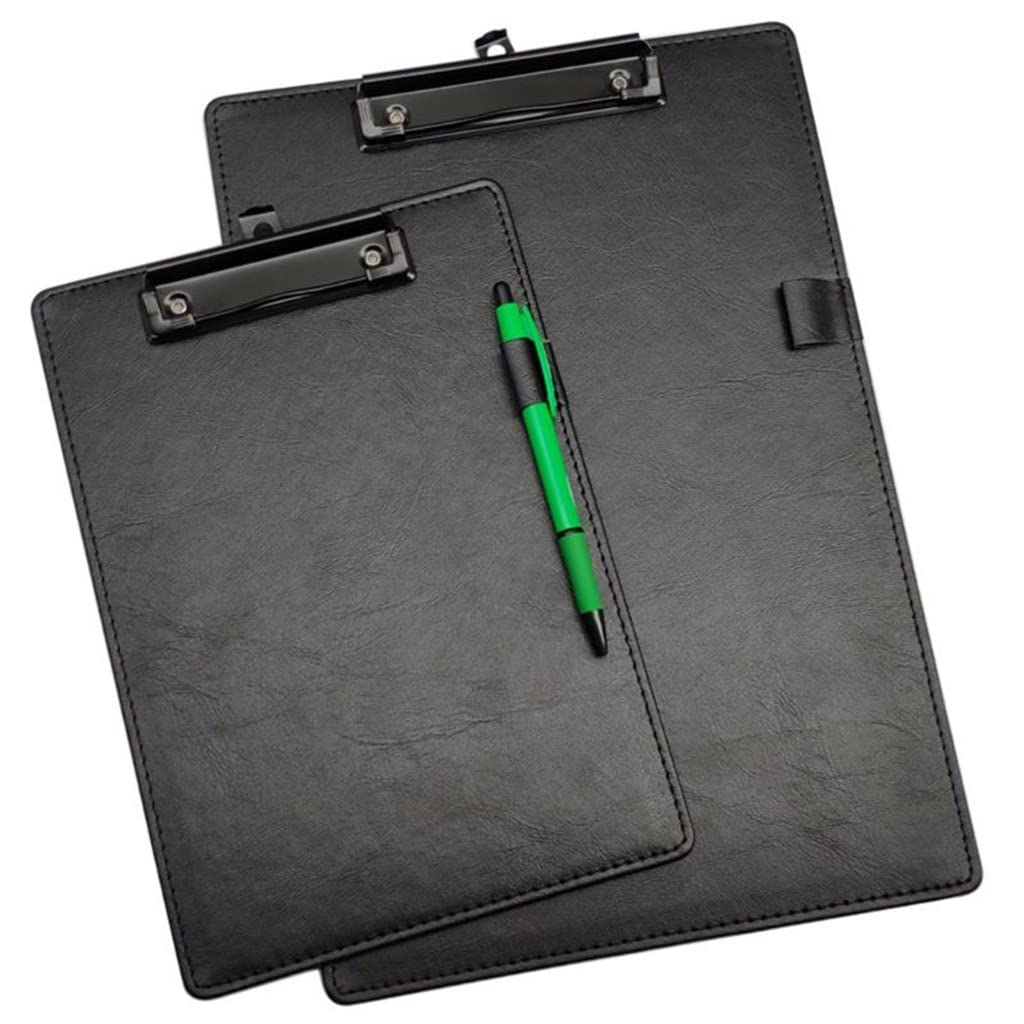 Cartellina portablocco in pelle PU, formato A4, A5, con clip per carta, blocchetto per scrivere, organizer per cancelleria e documenti (formato A5)