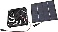 Vista 6 de Solar Panel Fan Kit 50W Greenhouse Solar Fan Powered Portable for Greenhouse Sheds Chicken Coop Pet House Window Exhaust