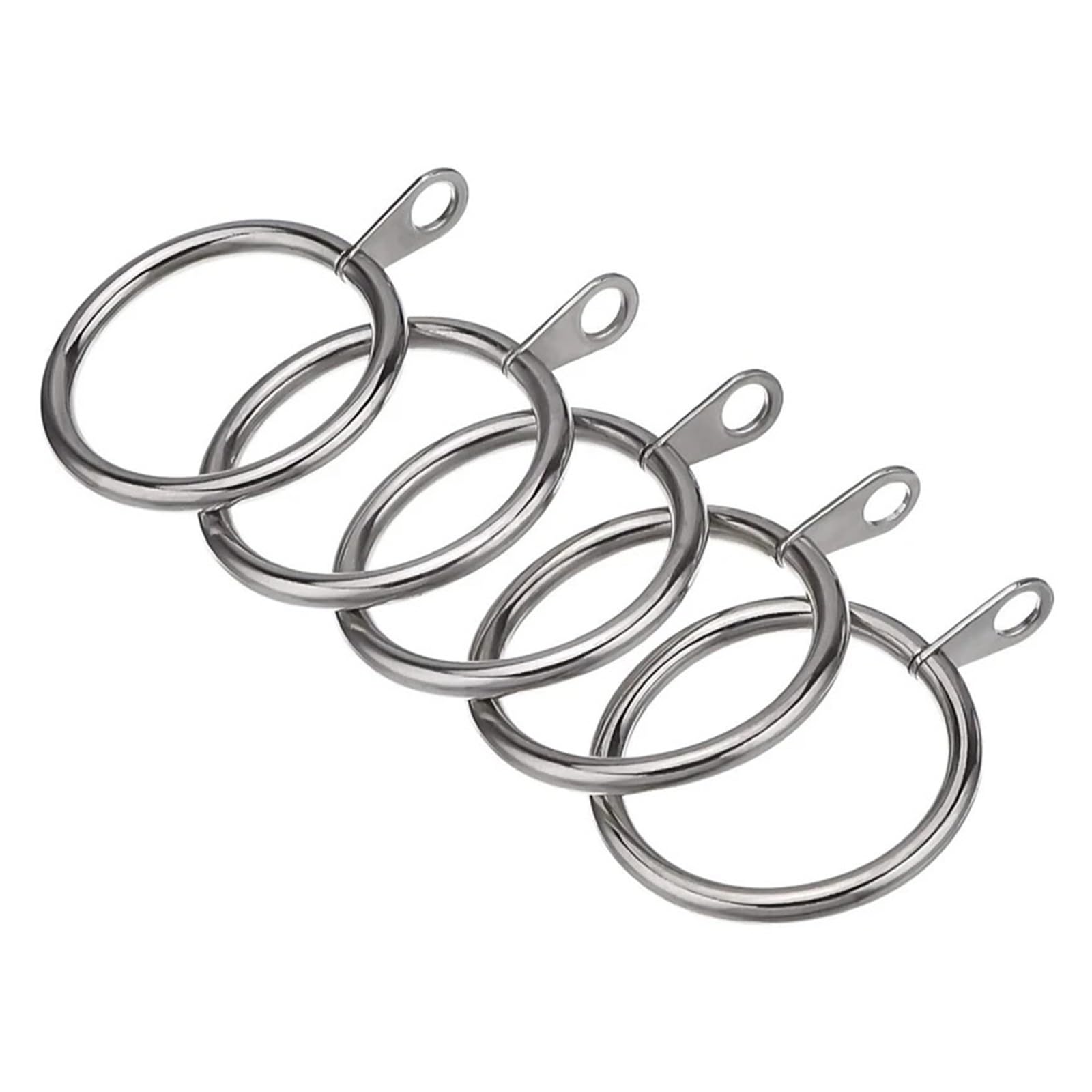 Anillo de cortina de metal de 80 piezas for cortinas y postes, anillo de ojal deslizante colgante de 32 mm de diámetro interior (plateado) wanglan