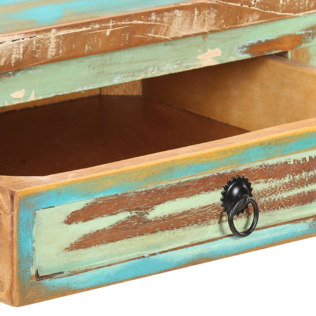 vidaXL Mesa Consola Madera Maciza Reciclada Mobiliario Decorativo Casa Hogar Decoración Estable Robusta Funcional Útil Clásico Práctico 120x40x75cm