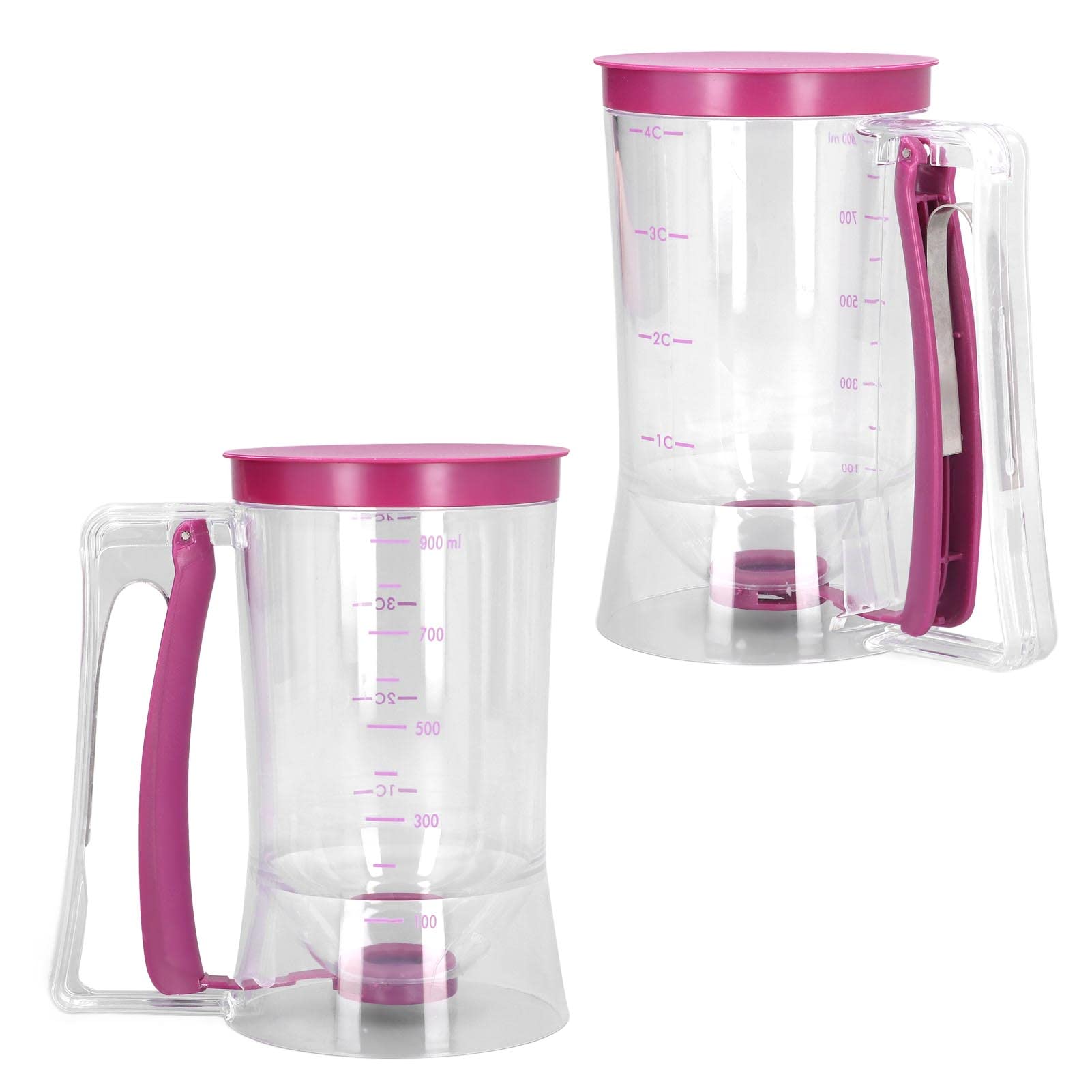 Pancake Dispenser, PP Material Trigger Handle Controllable Food Size Pancake Dough Dispenser Maker Cupcake Wide Opening Measurable Scale Pourer Funnels L for Waffles