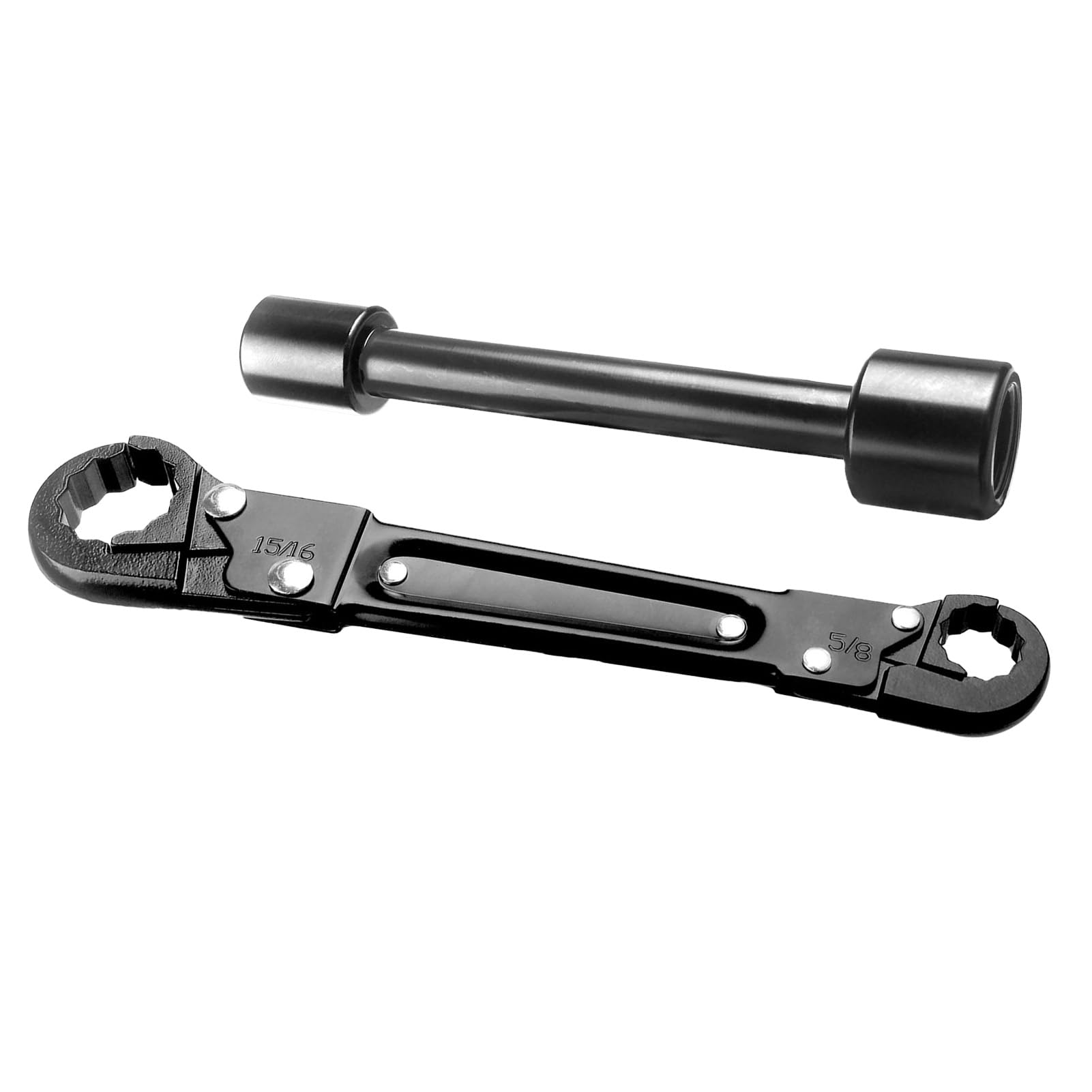 Llave de tope en ángulo Herramienta profesional de llave de fontanero de doble punta de alta eficiencia para mantenimiento e instalación de plomería Material de acero 750 g