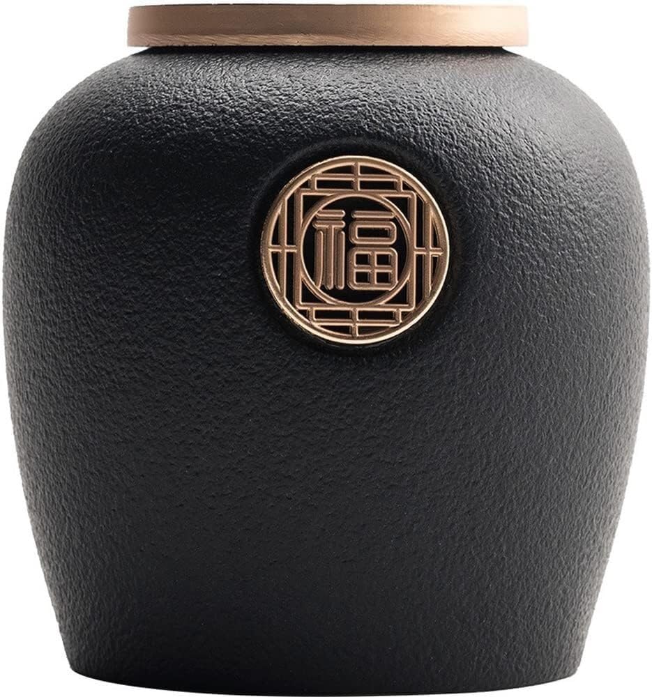 GJGHKLHL sugar pot， Tea Jar,Storage Jars, Canister,7.6cm Ceramic Sealed Household Portable Box Kung Fu Set