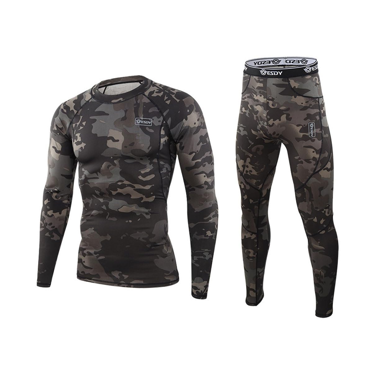VZXATYOP Outdoor Sports Tactical Camouflage Tactical Underwear Set for Men Fitness Running & Cycling Kombinezon Polar Functional Training Set