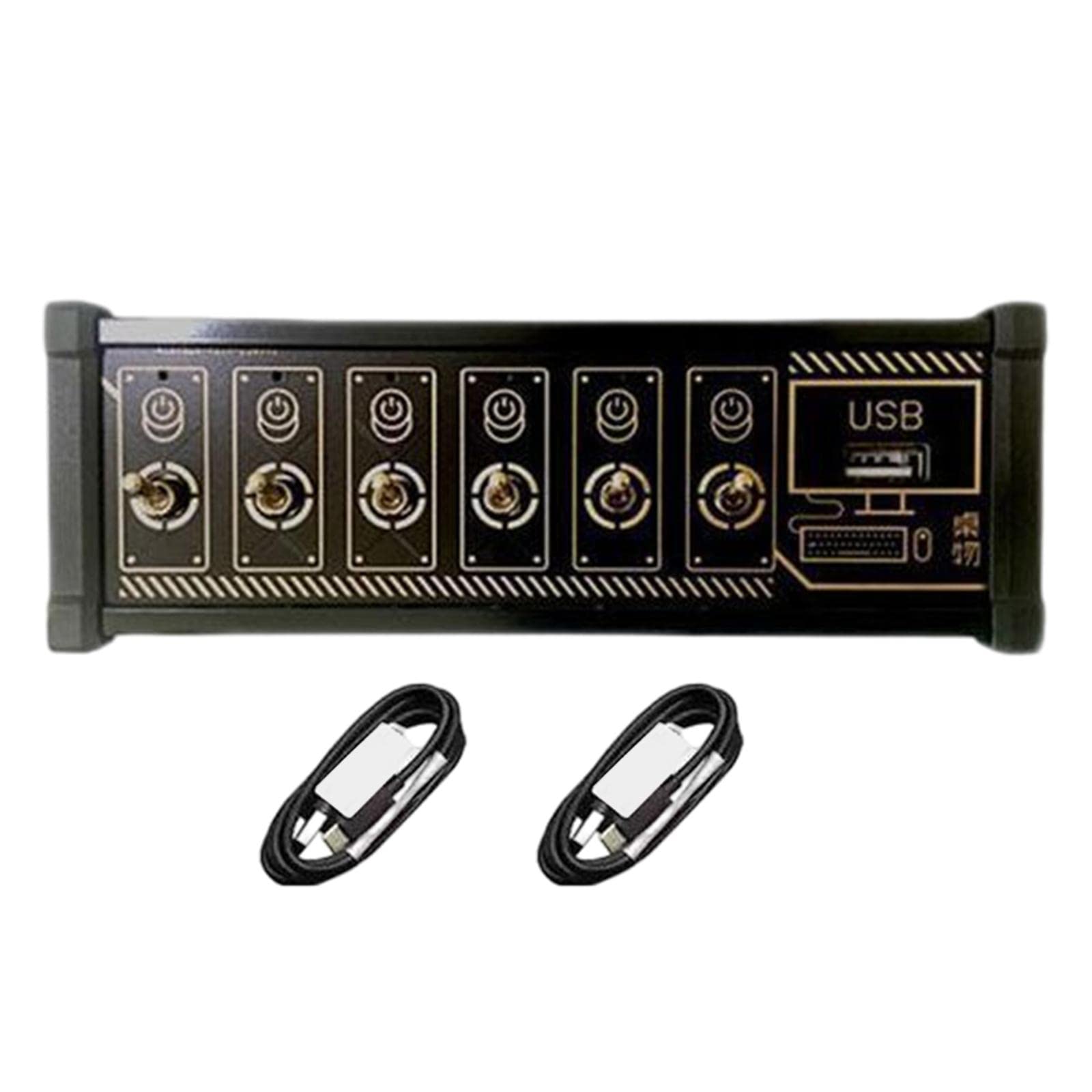 USB Hub Adaptador Multi Puerto con 6 Interruptores Independientes en Material PP Adecuado para Escritorios Oficinas Espacios de Trabajo, Actualizado