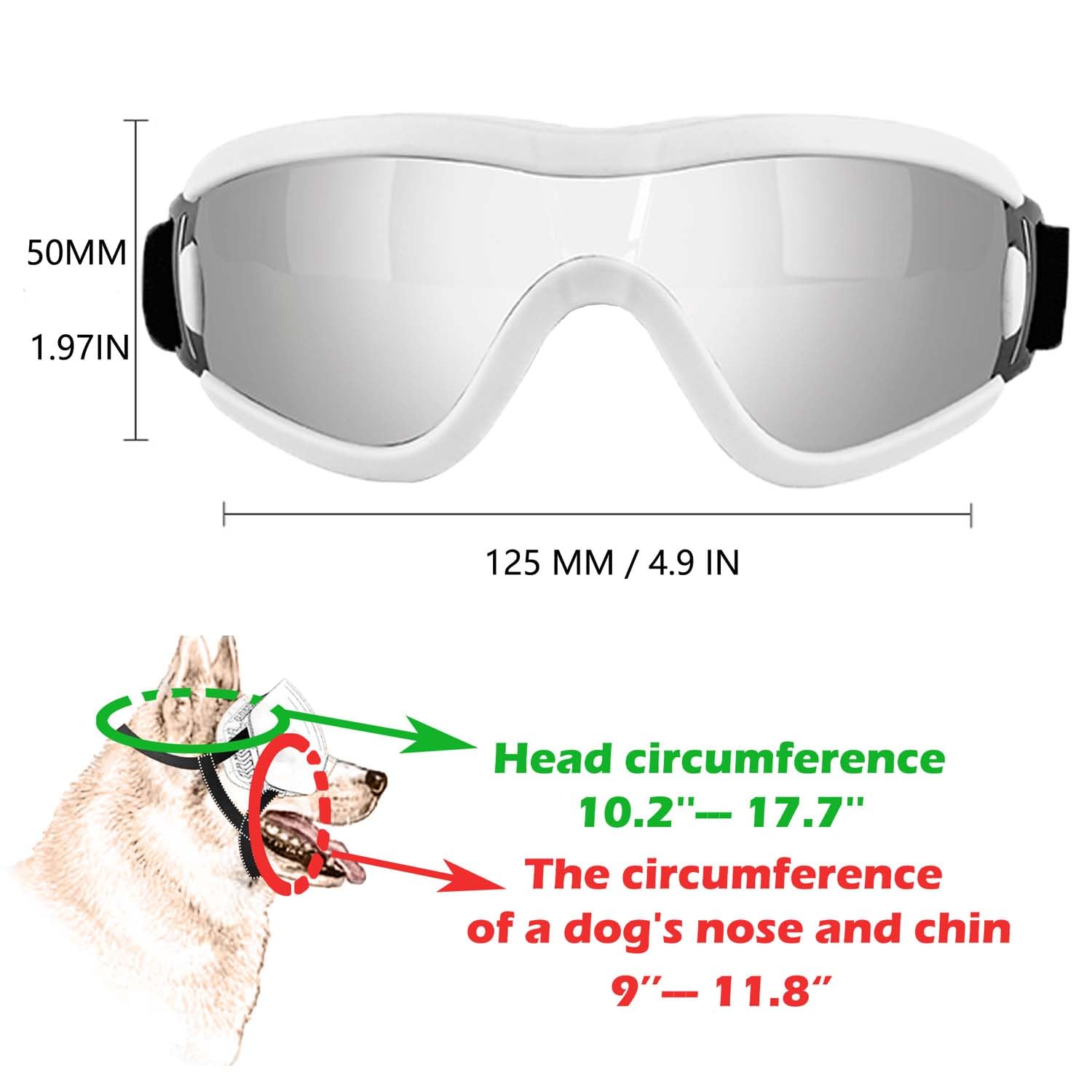 Medium Dog Sunglasses with Adjustable Strap UV Protection, Winproof Puppy Sunglasses, Suitable for Dogs Eyes ProtectionSoft Dog Goggles - Image 3