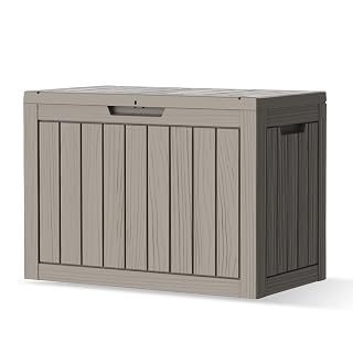 Outdoor Storage Box, 49 Gallon Waterproof Deck Storage Box, Lockable Patio Storage Bins for Package Delivery, Porch, Garden Tool, Cushions, Anti-Theft Weatherproof & UV-Resistant Parcel Drop Box - Amazon product rated Grade A